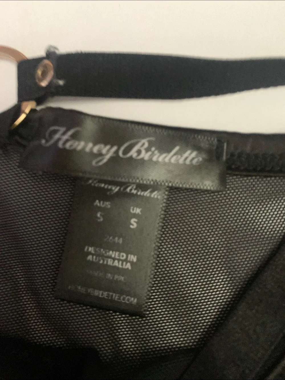 Honey Birdette Black Bikini Brief with Red Bow Accent